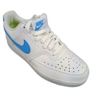 Nike Women's Court Vision Low Top White University Blue Sneakers Size 7.5 US